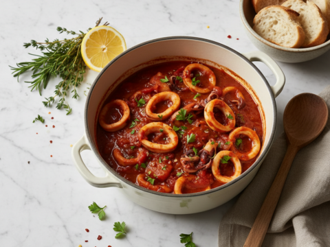 Recette Calamars Cocotte au Cookeo - Plat principal Méditerranéenne - Photo du plat prêt à déguster