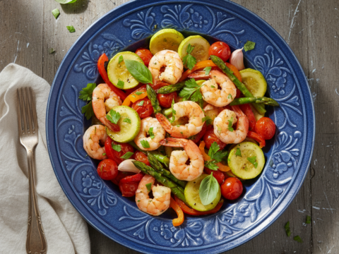 Recette Crevettes Provençale aux Légumes au Cookeo - Plat principal Française - Photo du plat prêt à déguster