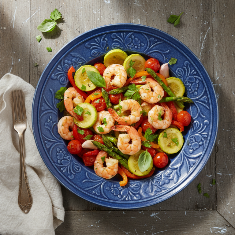 Recette Crevettes Provençale aux Légumes au Cookeo - Plat principal Française - Photo du plat prêt à déguster