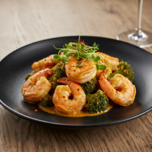 Crevettes au curry aux brocolis – Recette Cookeo