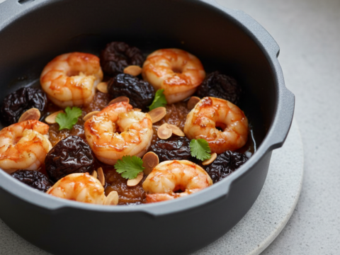 Recette Crevettes tajine aux pruneaux au Cookeo - Plat principal Française - Photo du plat prêt à déguster