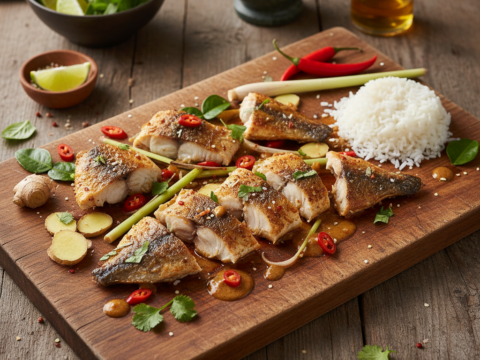 Recette Dorade à la thaïlandaise au Cookeo - Plat principal Thaïlandaise - Photo du plat prêt à déguster