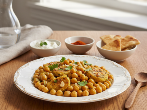 Recette Pois chiches à l'ail au Cookeo - Accompagnement Méditerranéenne - Photo du plat prêt à déguster