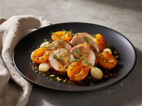 Recette Porc Niçois aux Abricots au Cookeo - Plat principal Française - Photo du plat prêt à déguster