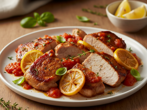 Recette Porc à la tomate au citron au Cookeo - Plat principal Française - Photo du plat prêt à déguster