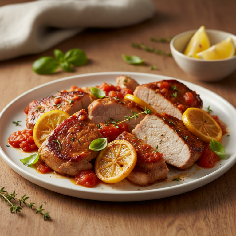 Recette Porc à la tomate au citron au Cookeo - Plat principal Française - Photo du plat prêt à déguster