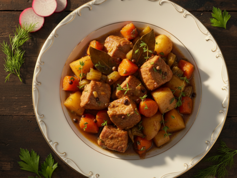 Recette Porc marinière aux légumes au Cookeo - Plat principal Française - Photo du plat prêt à déguster