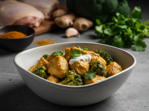 Recette Poulet Korma aux Brocolis au Cookeo - Plat principal Indienne - Photo du plat prêt à déguster
