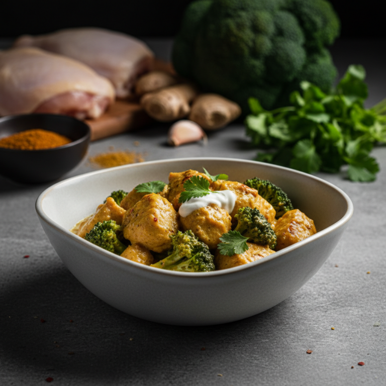 Recette Poulet Korma aux Brocolis au Cookeo - Plat principal Indienne - Photo du plat prêt à déguster