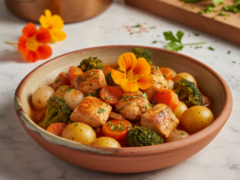 Recette Poulet Navarin aux Brocolis au Cookeo - Plat principal Française - Photo du plat prêt à déguster