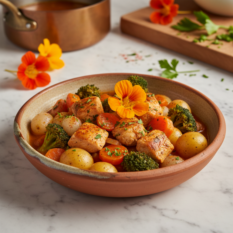 Recette Poulet Navarin aux Brocolis au Cookeo - Plat principal Française - Photo du plat prêt à déguster