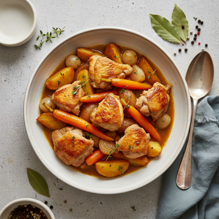 Recette Poulet Navarin aux Pommes de Terre au Cookeo - Plat principal Française - Photo du plat prêt à déguster