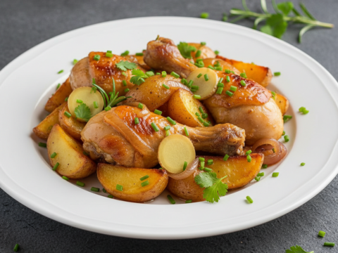 Recette Poulet au gingembre aux pommes de terre au Cookeo - Plat principal Française - Photo du plat prêt à déguster