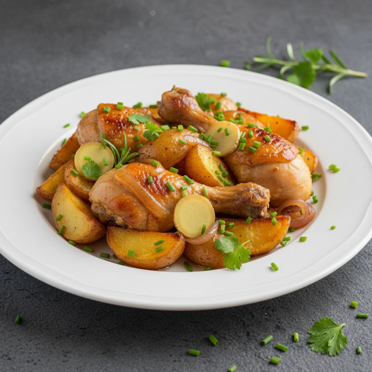 Recette Poulet au gingembre aux pommes de terre au Cookeo - Plat principal Française - Photo du plat prêt à déguster
