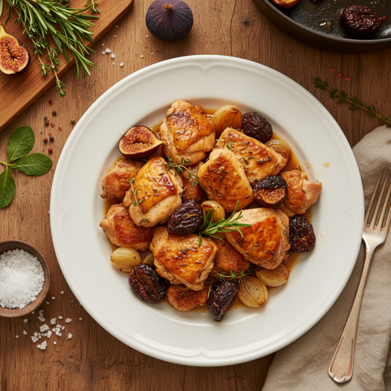 Recette Poulet aux herbes et aux figues au Cookeo - Plat principal Française - Photo du plat prêt à déguster