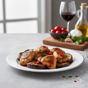 Poulet braisé aux aubergines – Recette Cookeo