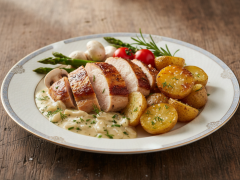 Recette Poulet marinière aux pommes de terre au Cookeo - Plat principal Française - Photo du plat prêt à déguster
