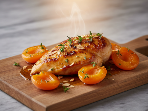 Recette Poulet poêlé aux abricots au Cookeo - Plat principal Française - Photo du plat prêt à déguster