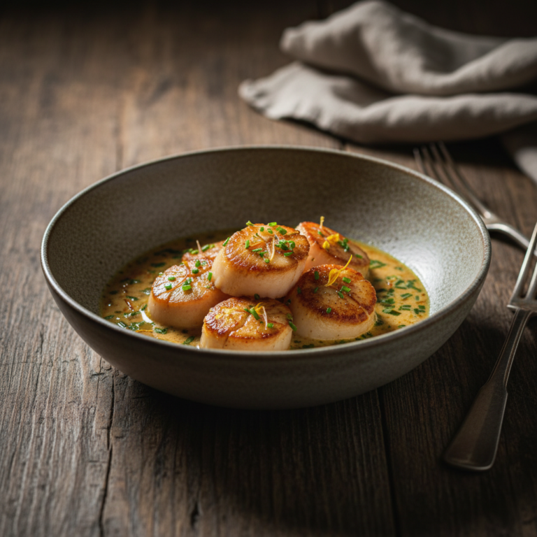 Recette Saint-Jacques mijotées au Cookeo au Cookeo - Plat principal Française - Photo du plat prêt à déguster