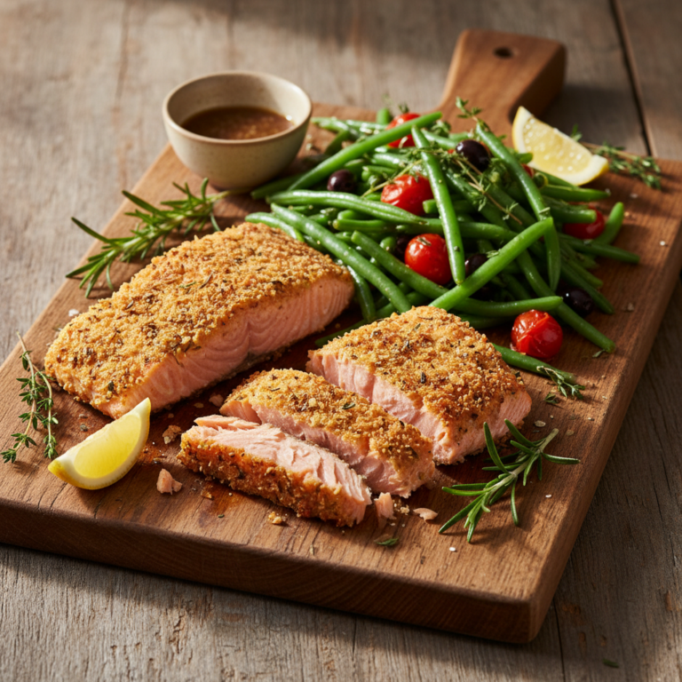 Recette Saumon Provençale aux Haricots Verts au Cookeo - Plat principal Française - Photo du plat prêt à déguster