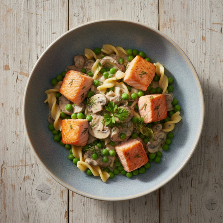 Recette Saumon Stroganoff aux Petits Pois au Cookeo - Plat principal Française - Photo du plat prêt à déguster