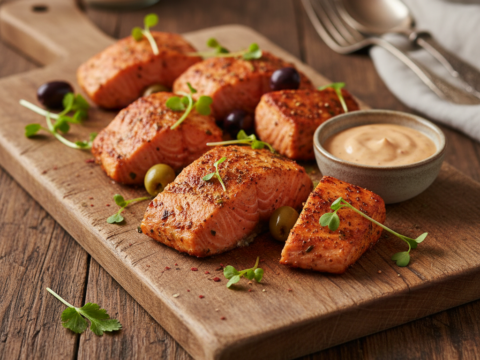 Recette Saumon Tandoori aux Olives au Cookeo - Plat principal Indienne - Photo du plat prêt à déguster