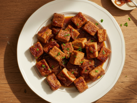 Recette Seitan aux oignons au Cookeo - Plat principal Française - Photo du plat prêt à déguster