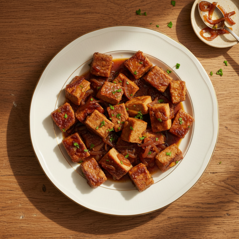 Recette Seitan aux oignons au Cookeo - Plat principal Française - Photo du plat prêt à déguster