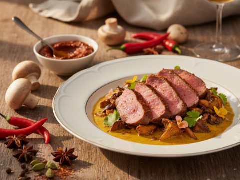 Recette Veau Tandoori aux Champignons au Cookeo - Plat principal Indienne - Photo du plat prêt à déguster