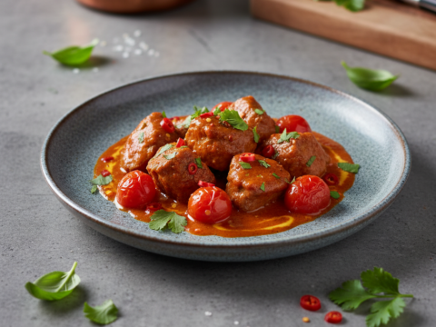 Recette Veau au curry aux tomates au Cookeo - Plat principal Indienne - Photo du plat prêt à déguster