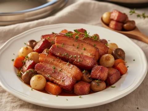 Recette Bacon mijoté au Cookeo - Plat principal Française - Photo du plat prêt à déguster