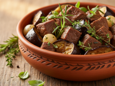 Recette Boeuf aux herbes et aubergines au Cookeo - Plat principal Française - Photo du plat prêt à déguster