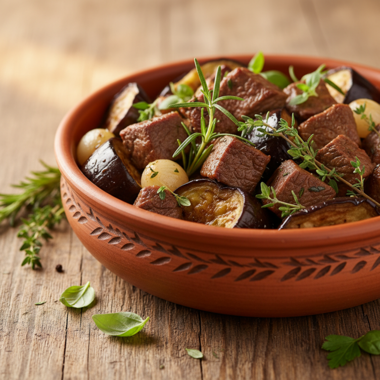 Recette Boeuf aux herbes et aubergines au Cookeo - Plat principal Française - Photo du plat prêt à déguster