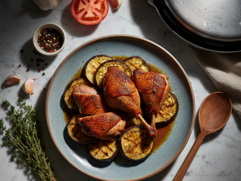 Recette Canard aux aubergines grillées au Cookeo - Plat principal Française - Photo du plat prêt à déguster