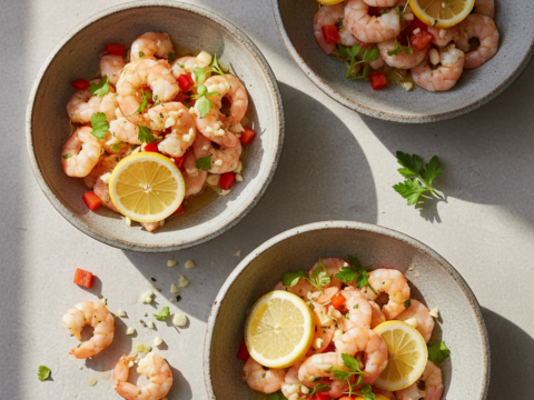 Recette Crevettes au miel et au citron au Cookeo - Plat principal Française - Photo du plat prêt à déguster