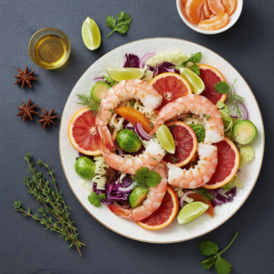Crevettes aux agrumes et choux – Recette Cookeo