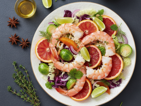 Recette Crevettes aux agrumes et choux au Cookeo - Plat principal Française - Photo du plat prêt à déguster