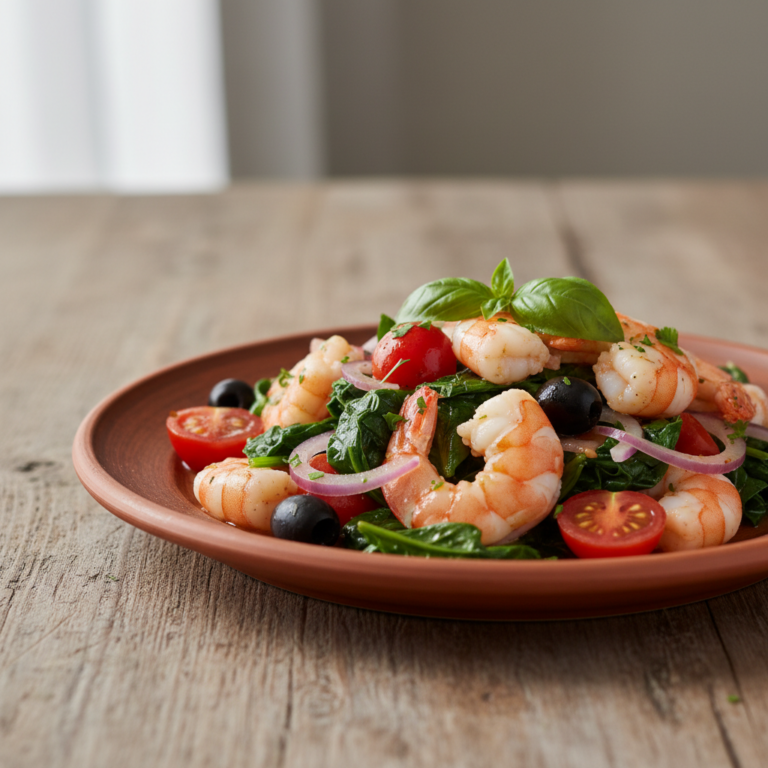 Recette Crevettes niçoise aux épinards au Cookeo - Plat principal Française - Photo du plat prêt à déguster