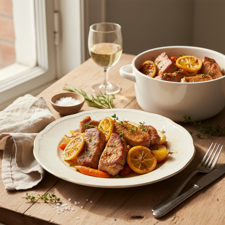 Recette Porc ragoût au citron au Cookeo - Plat principal Française - Photo du plat prêt à déguster