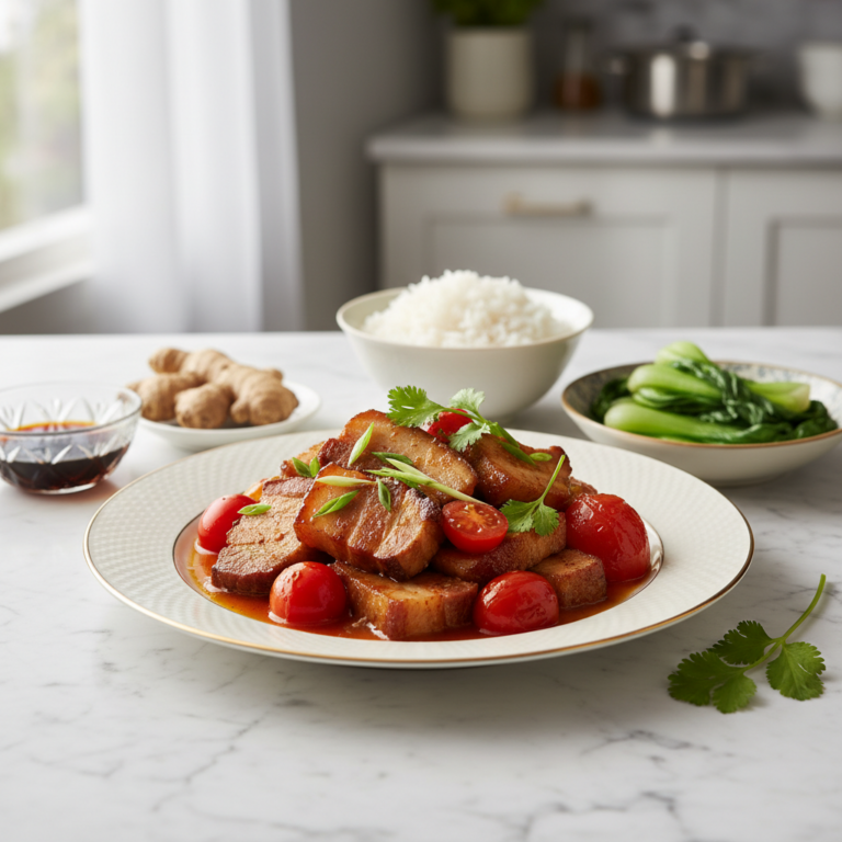 Recette Porc vapeur aux tomates au Cookeo - Plat principal Française - Photo du plat prêt à déguster