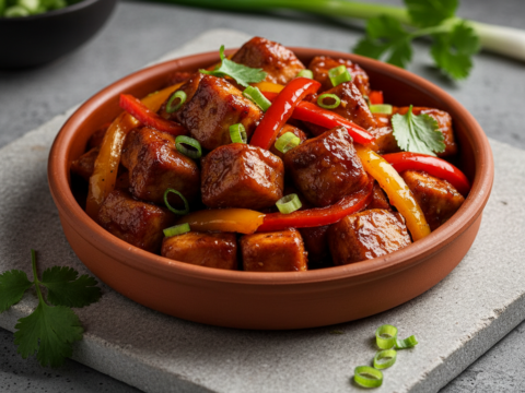 Recette Poulet Teriyaki aux Poivrons au Cookeo - Plat principal Japonaise - Photo du plat prêt à déguster