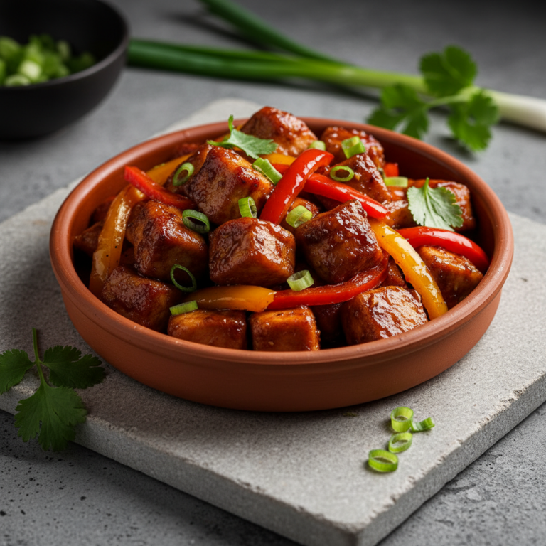 Recette Poulet Teriyaki aux Poivrons au Cookeo - Plat principal Japonaise - Photo du plat prêt à déguster