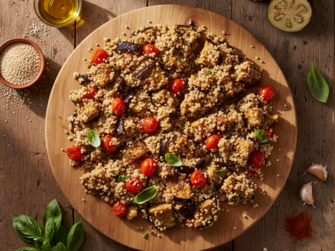 Recette Quinoa aux aubergines au Cookeo - Plat principal Française - Photo du plat prêt à déguster