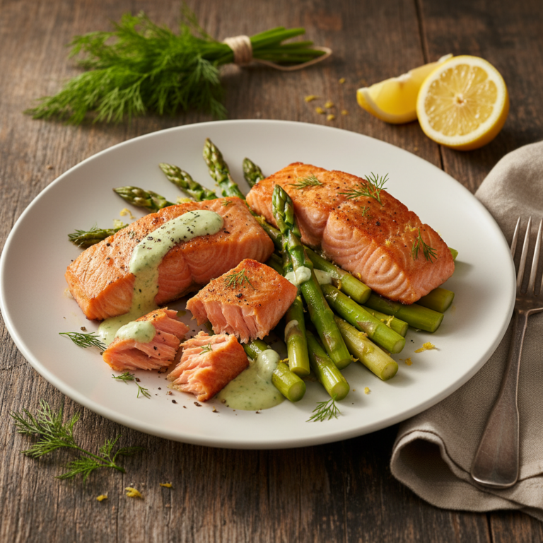 Recette Saumon aux asperges au Cookeo - Plat principal Française - Photo du plat prêt à déguster