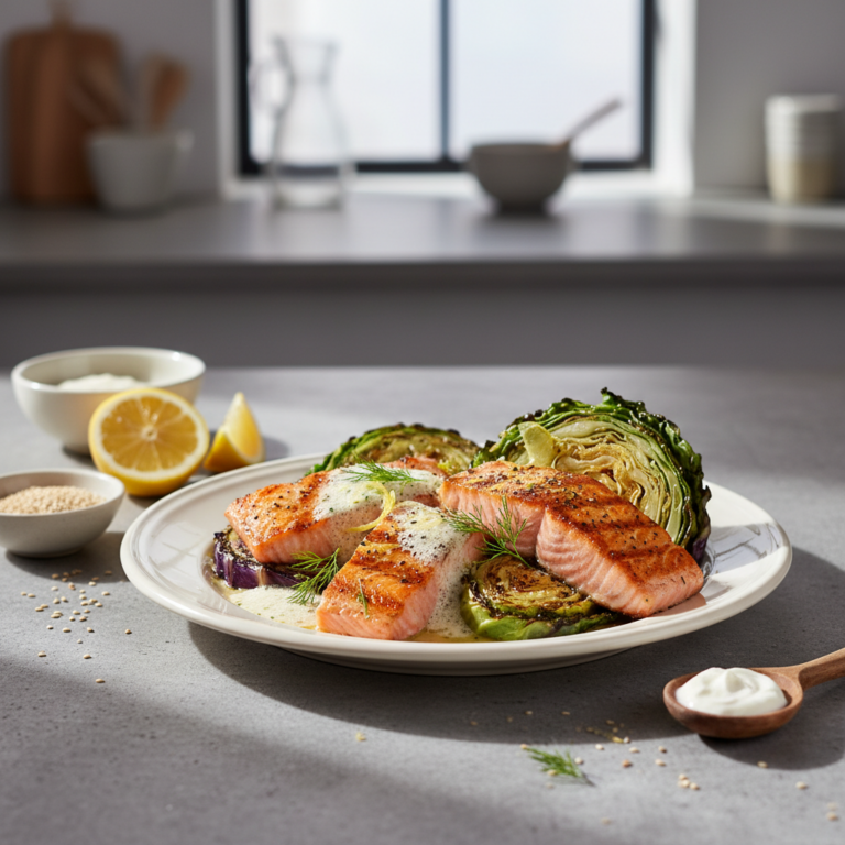 Recette Saumon grillé aux choux au Cookeo - Plat principal Française - Photo du plat prêt à déguster
