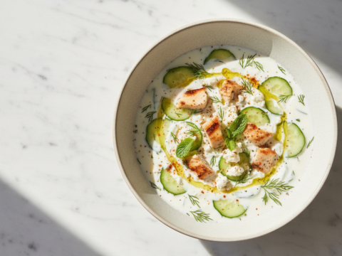 Recette Soupe Cacık au Cookeo - Entrée Turque - Photo du plat prêt à déguster
