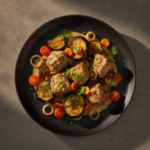 Boeuf à la moutarde aux aubergines – Recette Cookeo