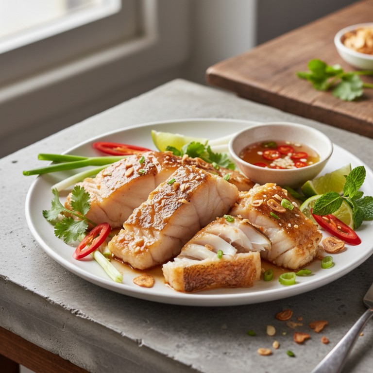 Recette Cabillaud à la vietnamienne au Cookeo - Plat principal Vietnamienne - Photo du plat prêt à déguster