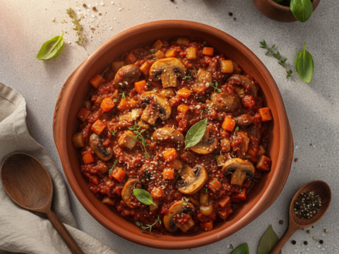 Recette Champignons Bolognaise au Cookeo - Plat principal Italienne - Photo du plat prêt à déguster