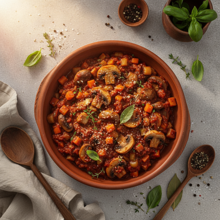 Recette Champignons Bolognaise au Cookeo - Plat principal Italienne - Photo du plat prêt à déguster